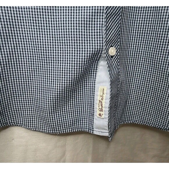 Penguin Munsingwear Short Sleeve Button Shirt Checkered, Blue, Sz Youth XL - Picture 8 of 9